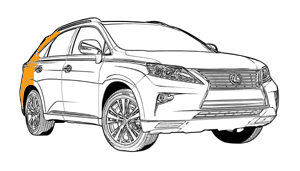 покраска заднего крыла lexus rx